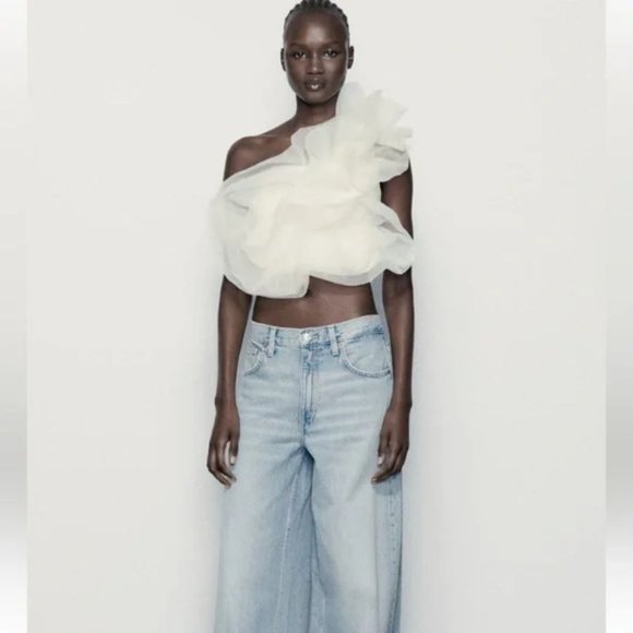 ZARA ORGANZA TOP - Picture 2 of 7